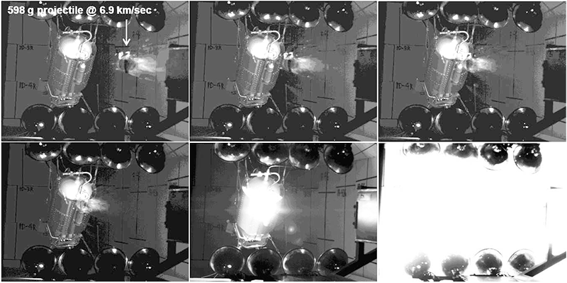 Impact sequences of DebrisLV. Credit: Arnold Engineering Development Complex/Air Force.